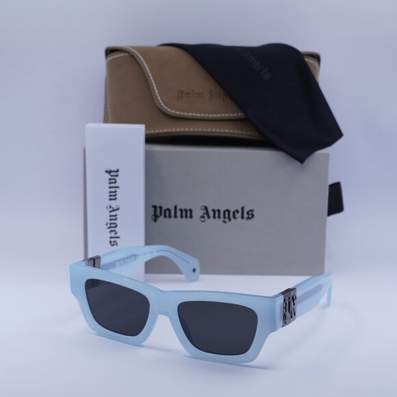 Palm Angels PERI10J MAGNOLIA 4007 Rectangle Sunglasses - Blue/Dark Grey - Picture 4 of 9